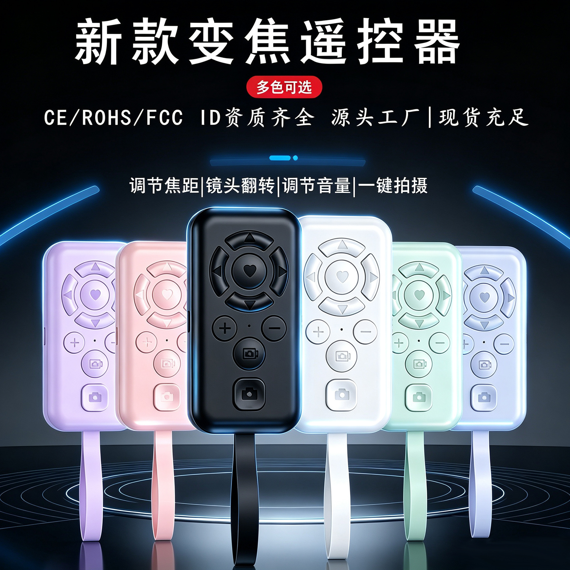 手机蓝牙多功能通用遥控器抖音小说可翻页控制器拍摄按钮懒人神器
